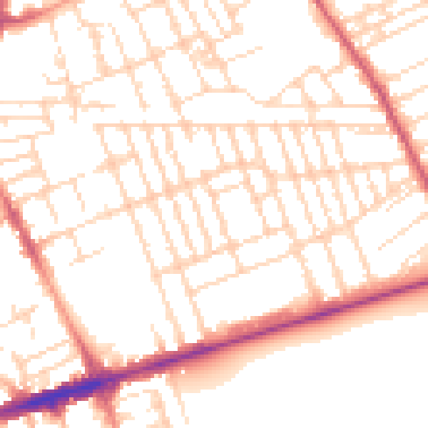 Daytime road noise heatmap for NG7 6HQ