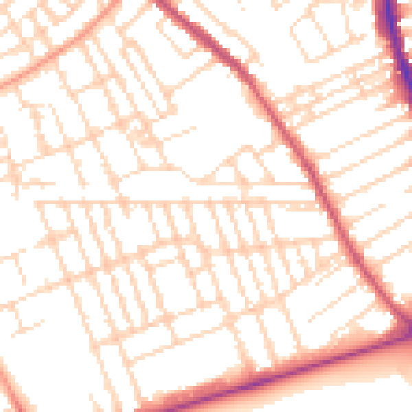 Daytime road noise heatmap for NG7 6HY