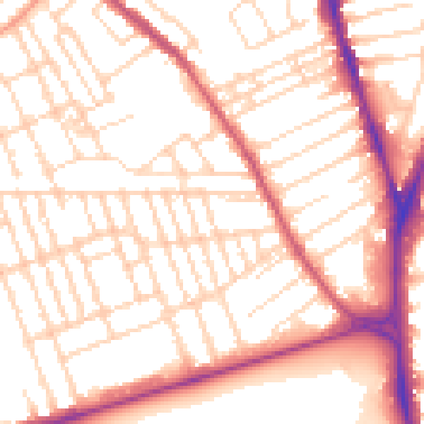 Daytime road noise heatmap for NG7 6HZ