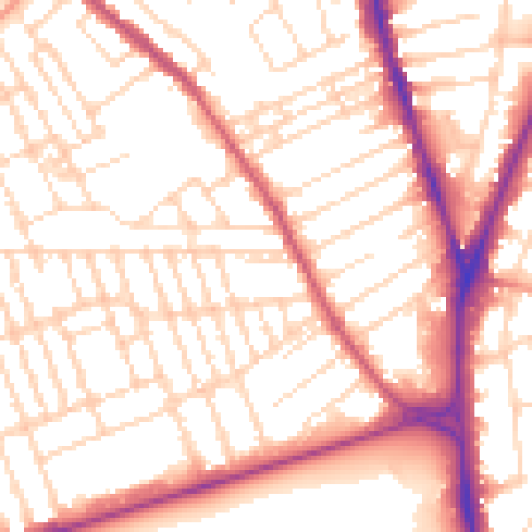 Daytime road noise heatmap for NG7 6JB