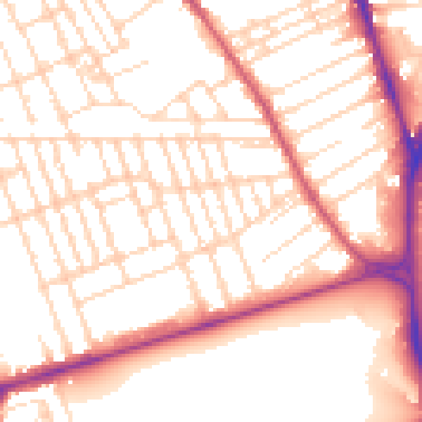 Daytime road noise heatmap for NG7 6LL