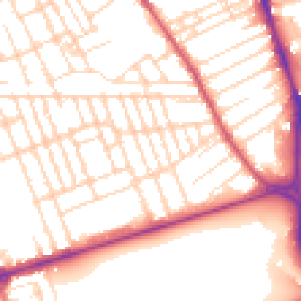 Daytime road noise heatmap for NG7 6LN