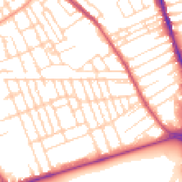 Daytime road noise heatmap for NG7 6LU