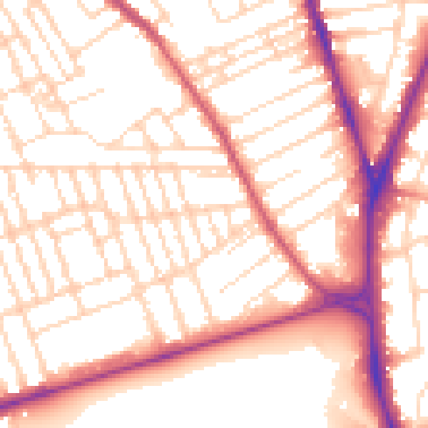 Daytime road noise heatmap for NG7 6LX