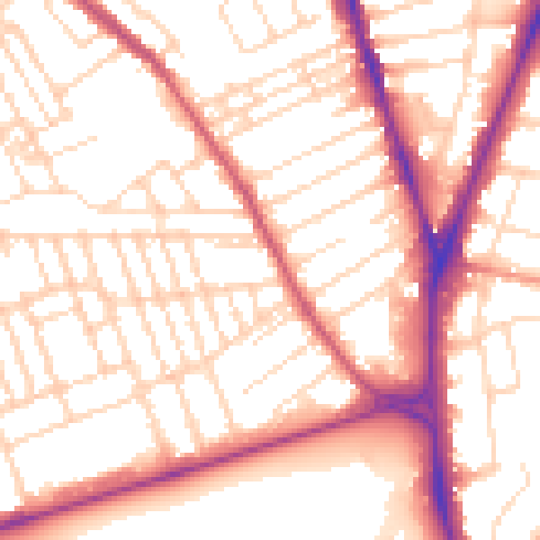 Daytime road noise heatmap for NG7 6LY