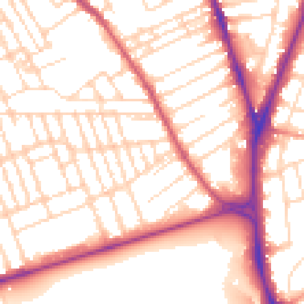 Daytime road noise heatmap for NG7 6NN