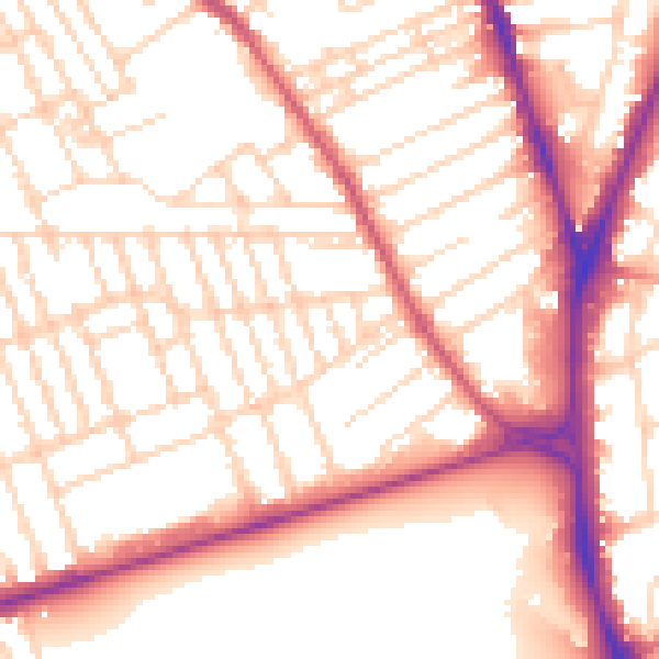 Daytime road noise heatmap for NG7 6NR