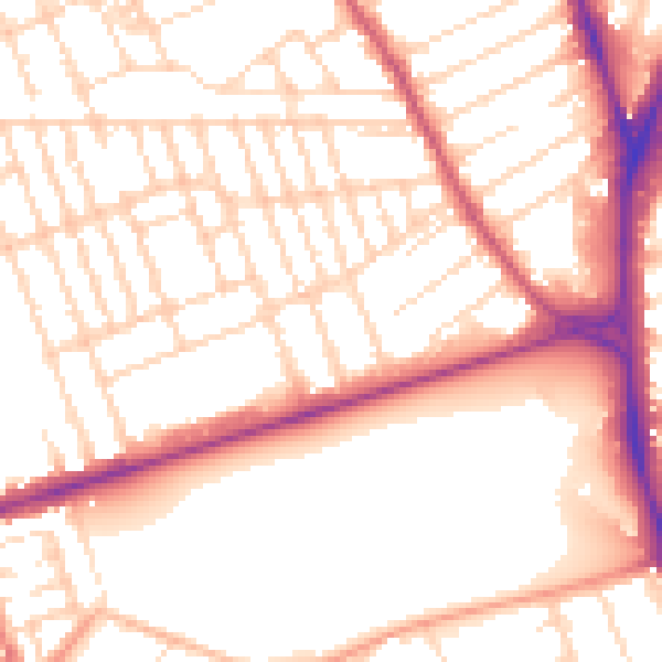 Daytime road noise heatmap for NG7 6NW