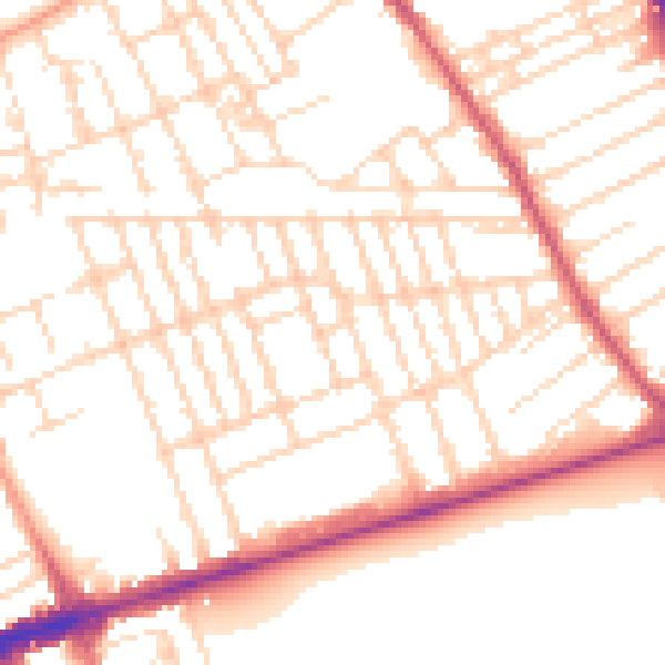 Daytime road noise heatmap for NG7 6PT