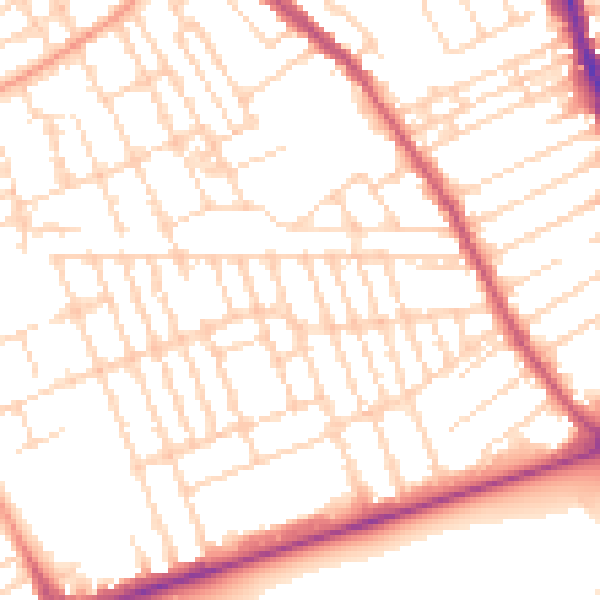 Daytime road noise heatmap for NG7 6PU