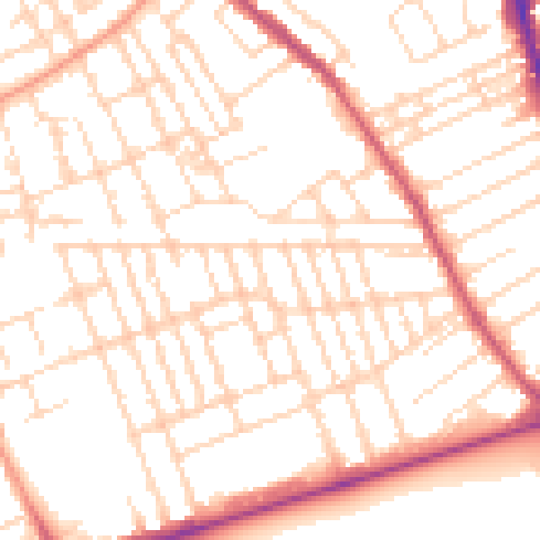 Daytime road noise heatmap for NG7 6PW