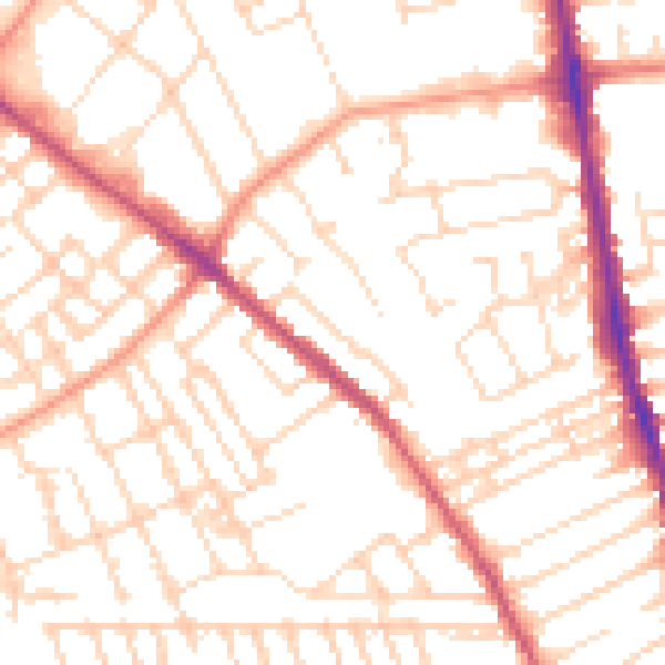 Daytime road noise heatmap for NG7 7AG