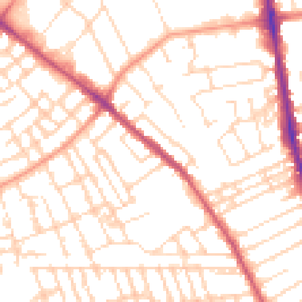 Daytime road noise heatmap for NG7 7AJ