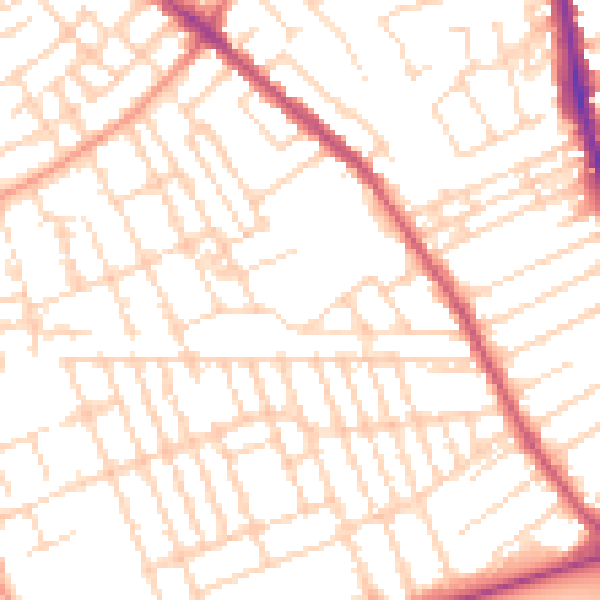 Daytime road noise heatmap for NG7 7BP