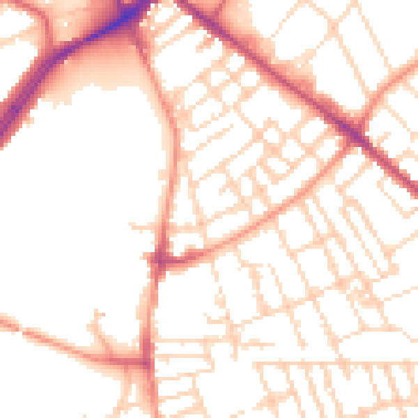Daytime road noise heatmap for NG7 7DX