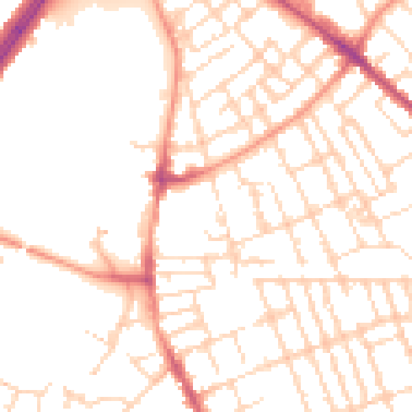 Daytime road noise heatmap for NG7 7FL