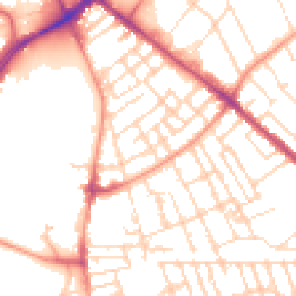 Daytime road noise heatmap for NG7 7GB