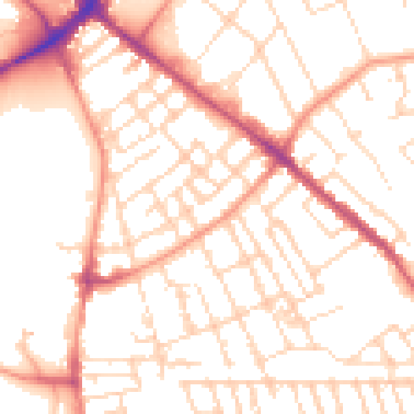 Daytime road noise heatmap for NG7 7GP