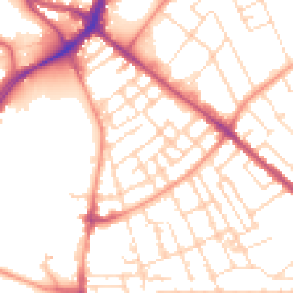 Daytime road noise heatmap for NG7 7GT