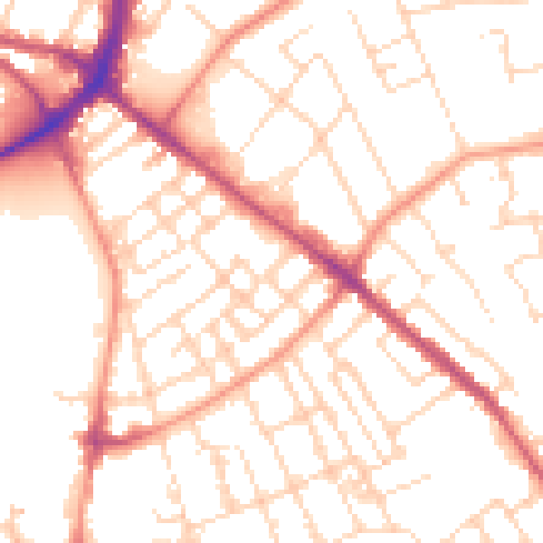 Daytime road noise heatmap for NG7 7GX