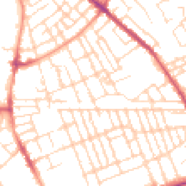 Daytime road noise heatmap for NG7 7HA