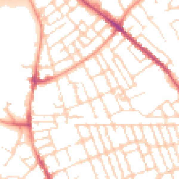 Daytime road noise heatmap for NG7 7HS