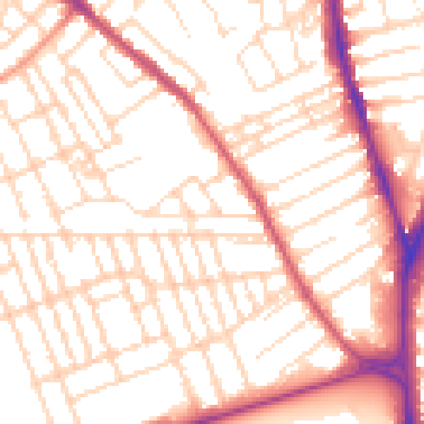 Daytime road noise heatmap for NG7 7LL