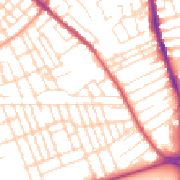 Daytime road noise heatmap for NG7 7LP