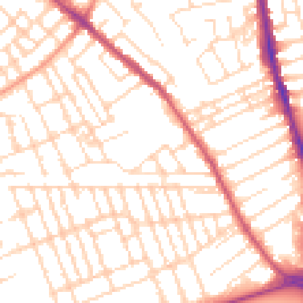Daytime road noise heatmap for NG7 7LX