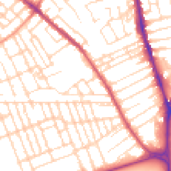 Daytime road noise heatmap for NG7 7LY
