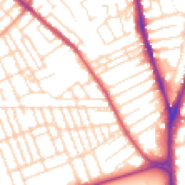 Daytime road noise heatmap for NG7 7LZ