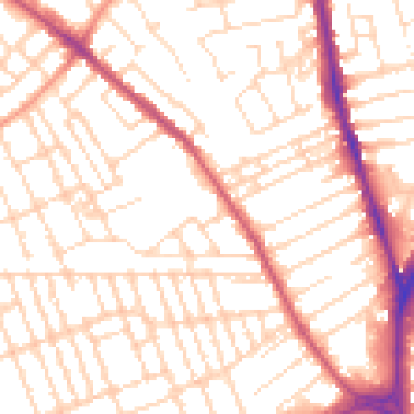 Daytime road noise heatmap for NG7 7NB
