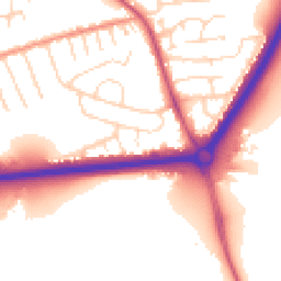 Daytime road noise heatmap for NG9 7EW