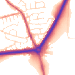 Daytime road noise heatmap for NG9 7JL