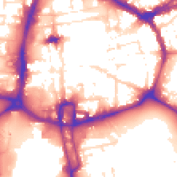 Daytime road noise heatmap for NN1 1EW