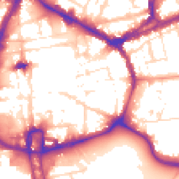 Daytime road noise heatmap for NN1 1LD