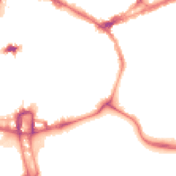 Night-time road noise heatmap for NN1 1LJ