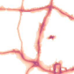 Night-time road noise heatmap for NN1 2EE