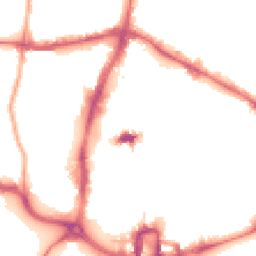 Night-time road noise heatmap for NN1 2LT