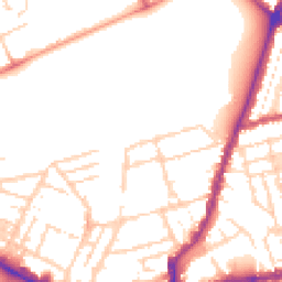 Daytime road noise heatmap for NN1 3PZ