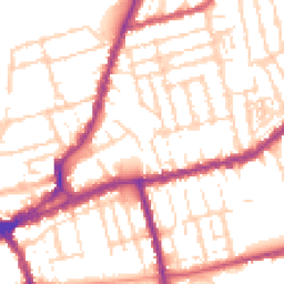 Daytime road noise heatmap for NN1 4BX