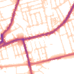 Daytime road noise heatmap for NN1 4EB