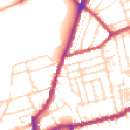 Daytime road noise heatmap for NN1 4JU