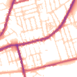 Daytime road noise heatmap for NN1 4LD