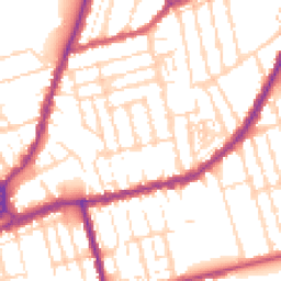Daytime road noise heatmap for NN1 4LH
