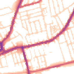 Daytime road noise heatmap for NN1 4LQ