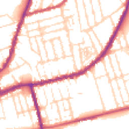 Daytime road noise heatmap for NN1 4LW