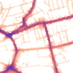 Daytime road noise heatmap for NN1 5EP