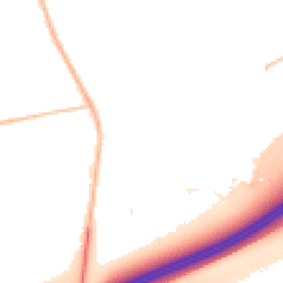 Night-time road noise heatmap for NN1 5SB
