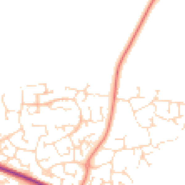 Daytime road noise heatmap for NN11 0NZ